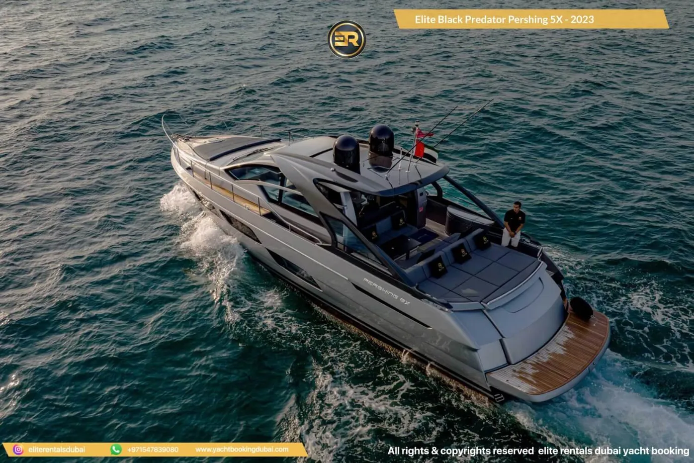 Elite Black Pershing Yacht – Yacht mieten in Dubai