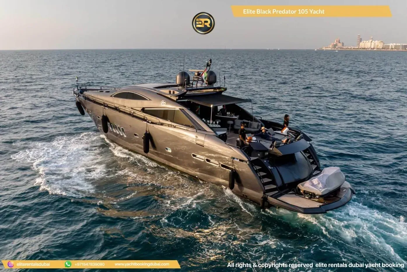 Elite Black Predator 105 Yacht – Yacht mieten in Dubai, 32 m